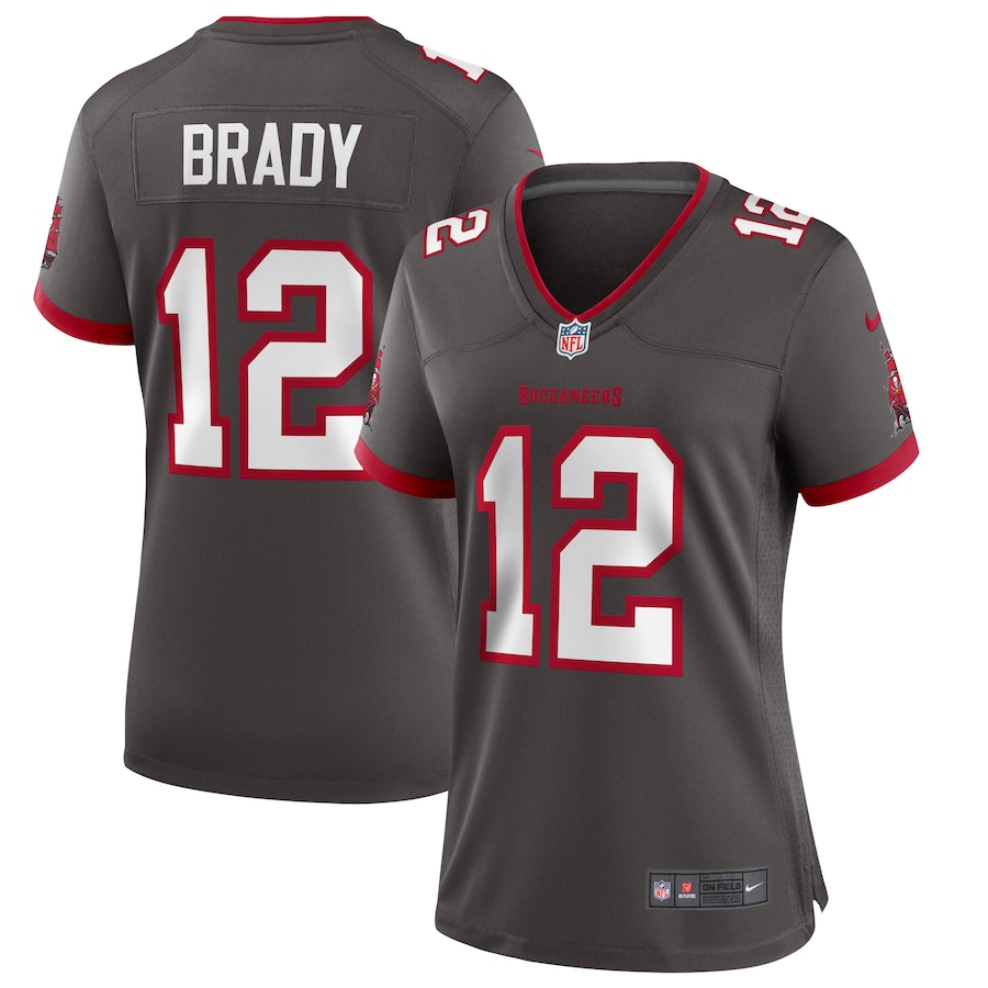 Women's Tampa Bay Buccaneers Tom Brady Nike Pewter Alternate Game Jersey - Ujersey Shop