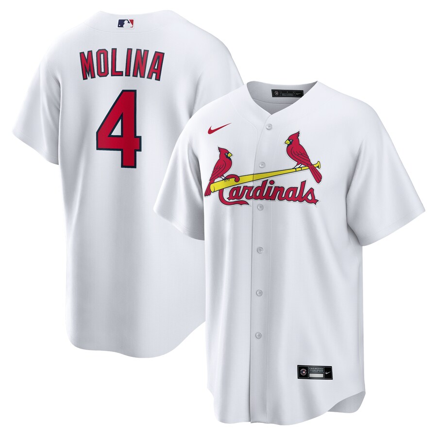 Men's St. Louis Cardinals Yadier Molina Nike White Home Replica Player Name Jersey - Ujersey Shop