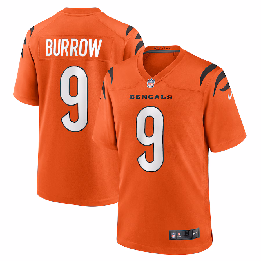 Men's Cincinnati Bengals Joe Burrow Nike Orange Alternate Game Jersey - Ujersey Shop