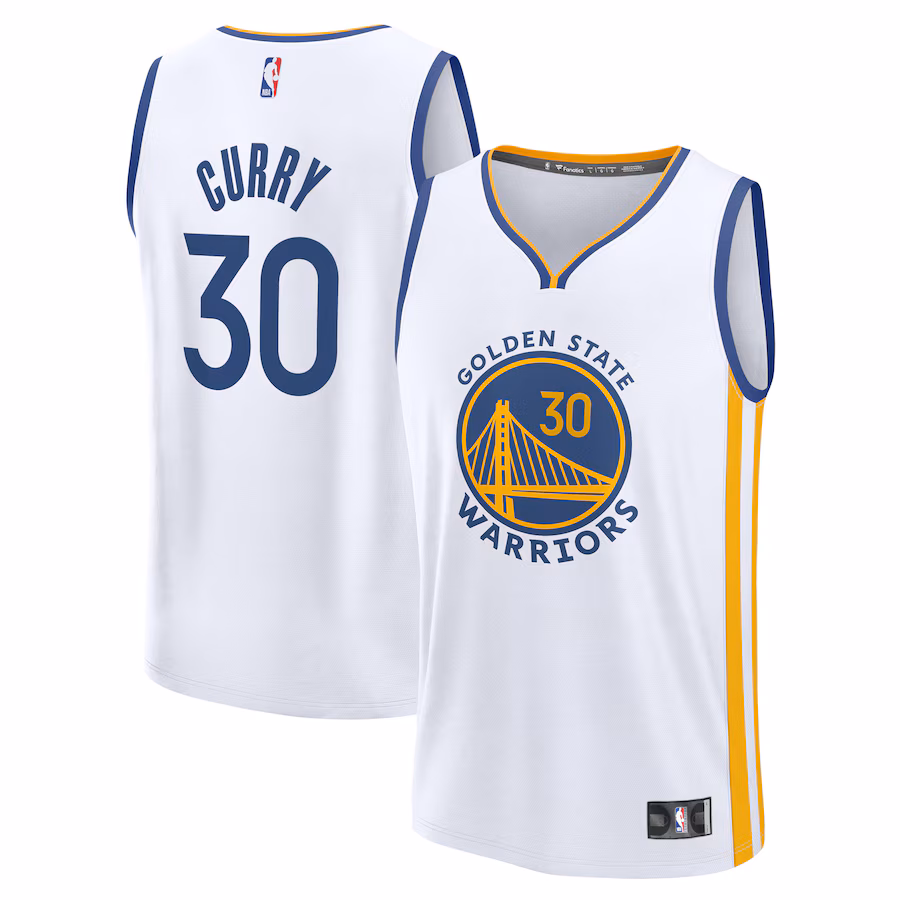 Youth Golden State Warriors Stephen Curry Fanatics White Fast Break Replica Jersey - Association Edition - Ujersey Shop