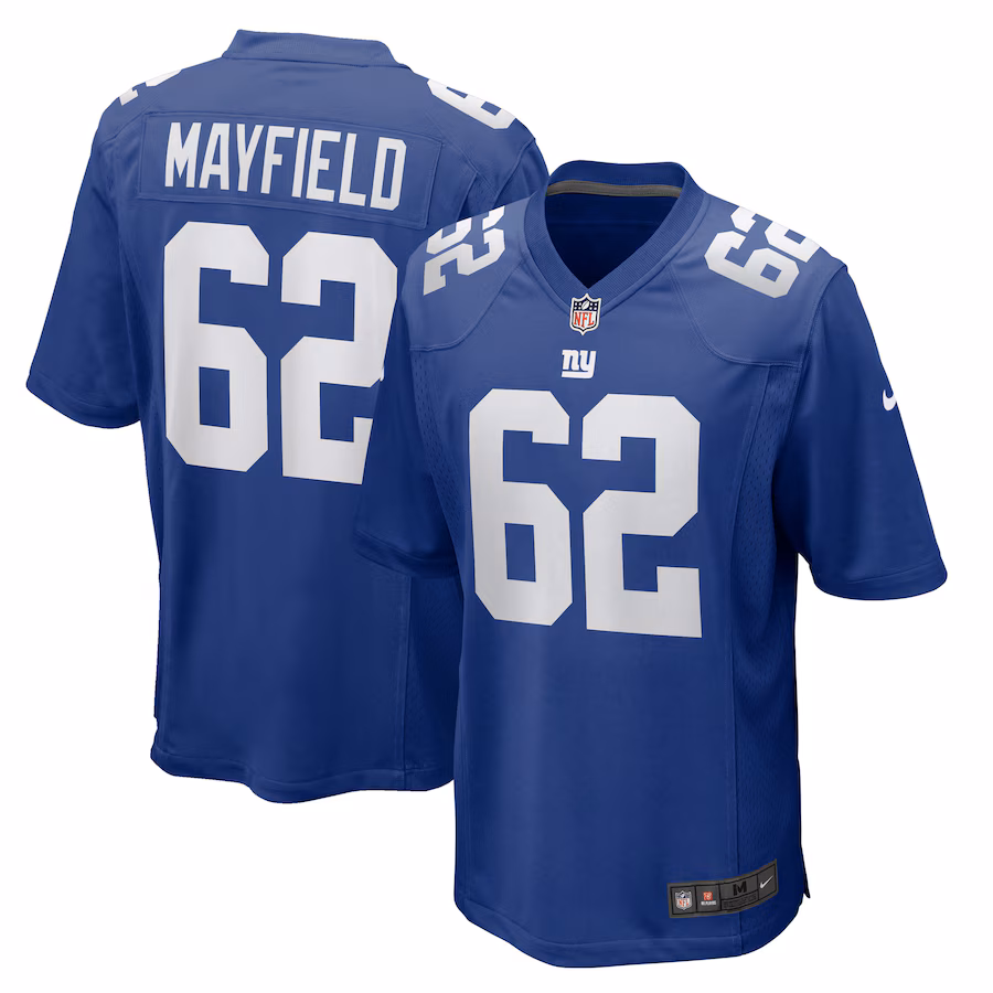 Men's New York Giants Jalen Mayfield Nike  Royal  Game Jersey - Ujersey Shop