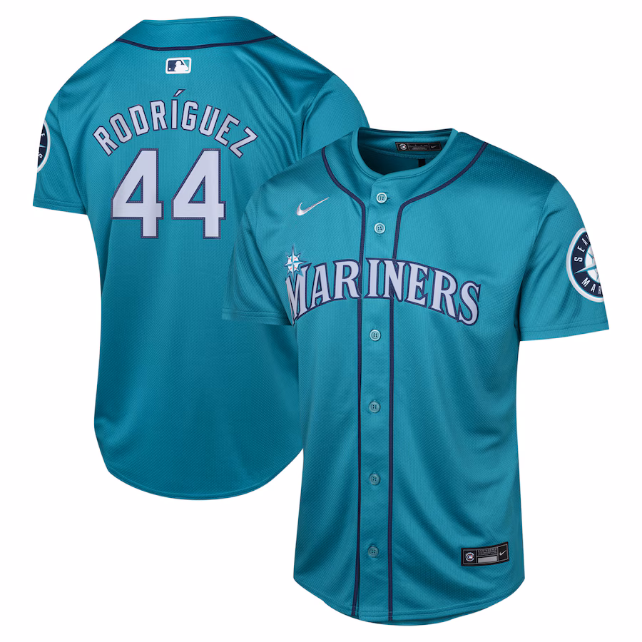 Youth Seattle Mariners Julio Rodríguez Nike Aqua Alternate Limited Player Jersey - Ujersey Shop