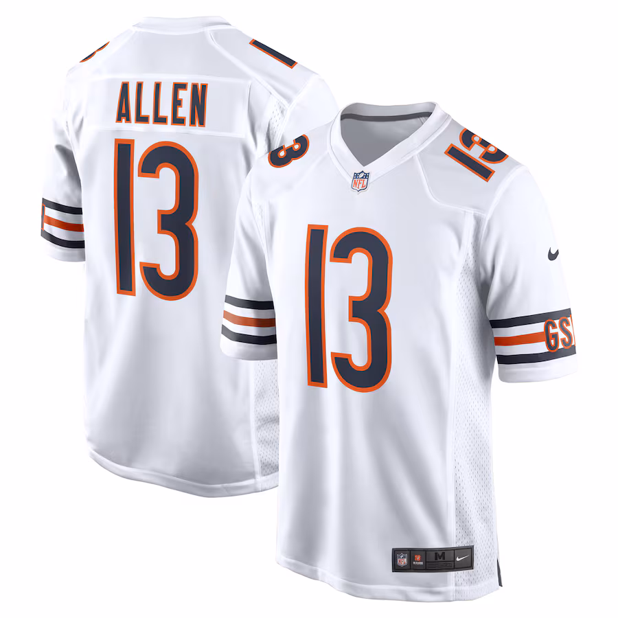 Men's Chicago Bears Keenan Allen Nike  White Game Jersey - Ujersey Shop