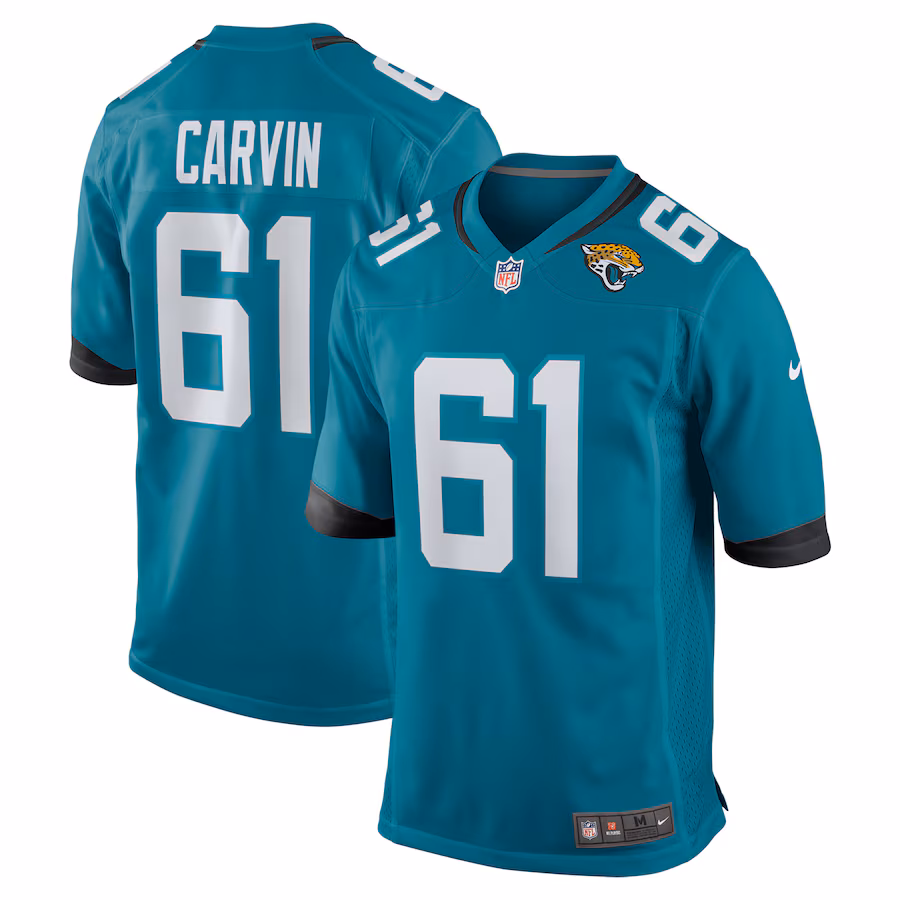 Men's Jacksonville Jaguars Jerome Carvin Nike Teal Team Game Jersey - Ujersey Shop