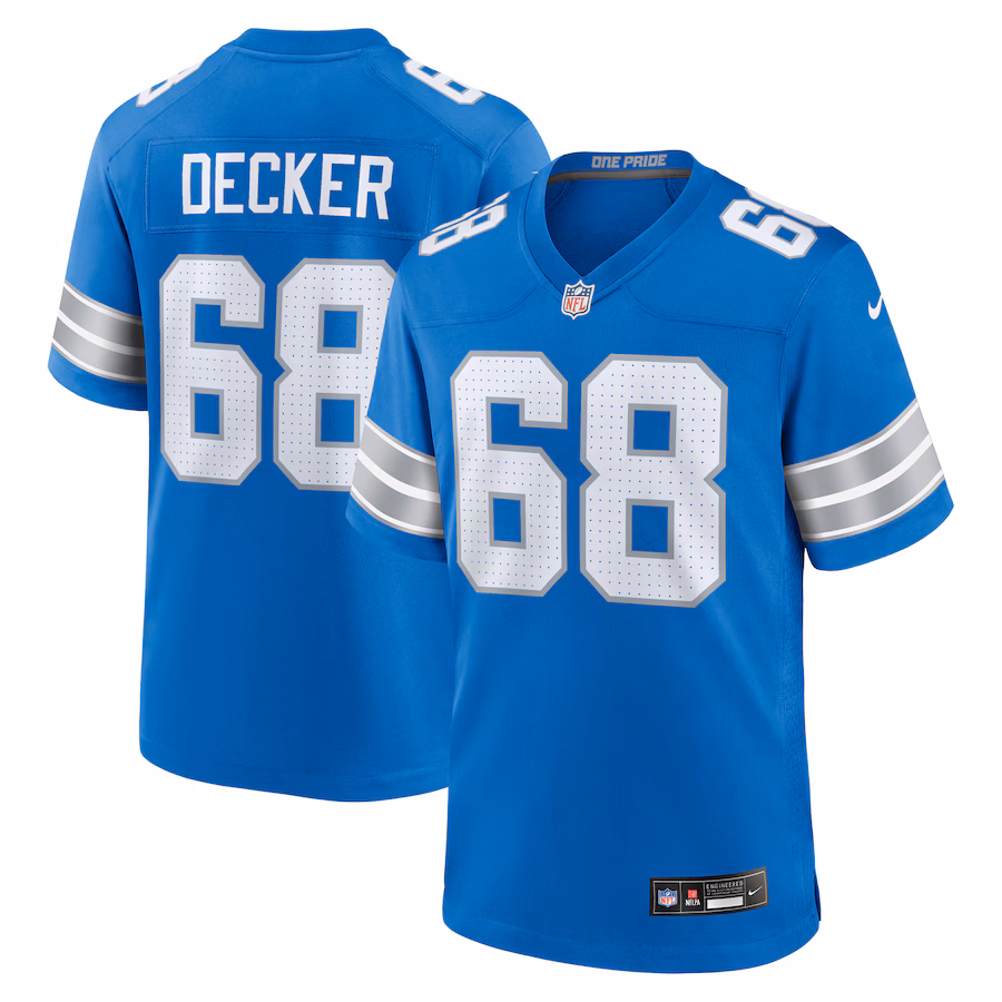 Men's Detroit Lions Taylor Decker Nike  Blue Team Game Jersey - Ujersey Shop