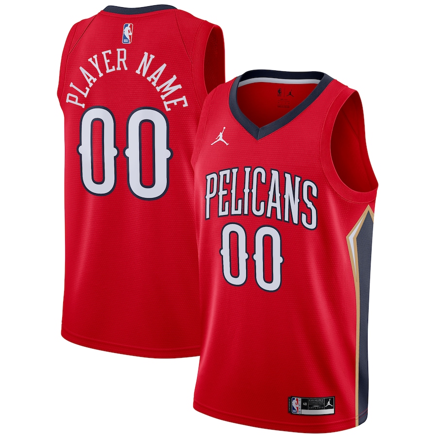 Men's New Orleans Pelicans Jordan Brand Red Swingman Custom Jersey - Statement Edition - Ujersey Shop