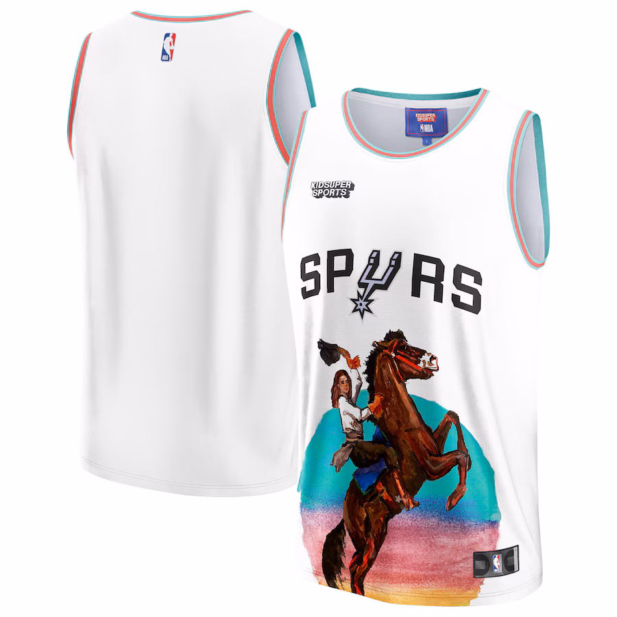 Unisex San Antonio Spurs NBA & KidSuper Studios by Fanatics White Hometown Jersey - Ujersey Shop