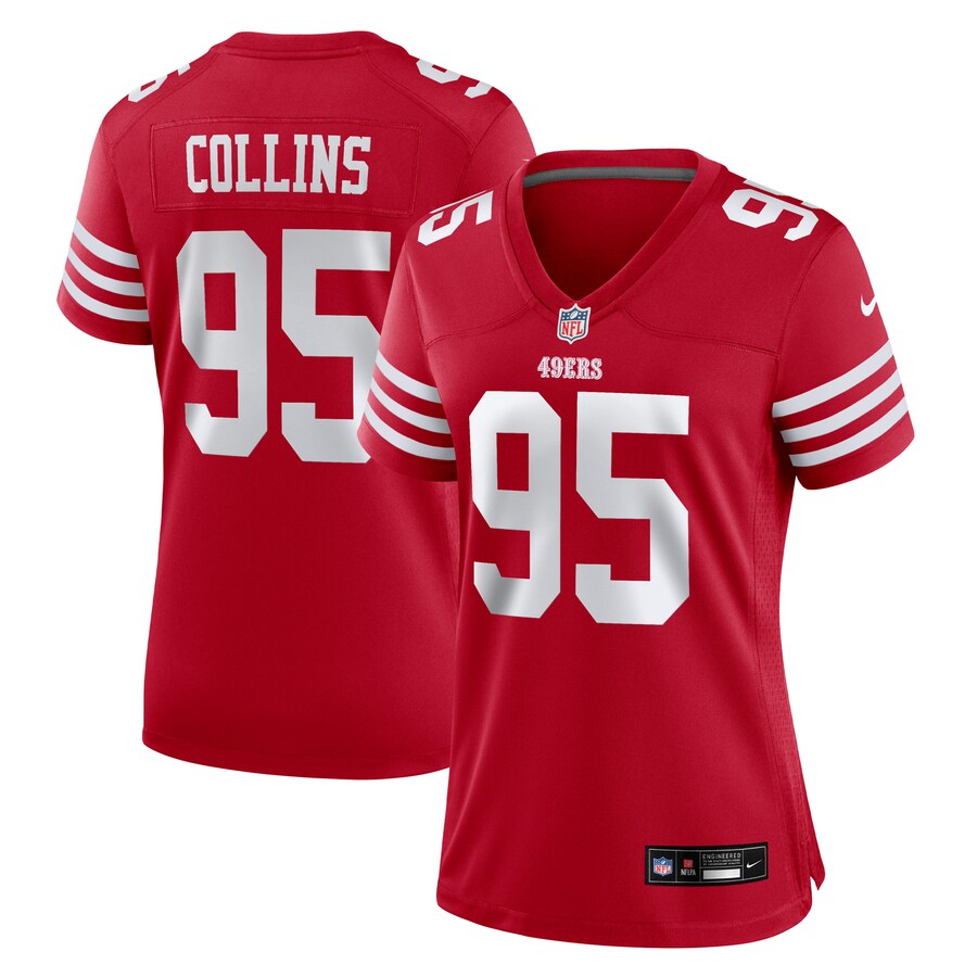 Women's San Francisco 49ers Alfred Collins Nike Scarlet Team Game Jersey - Ujersey Shop