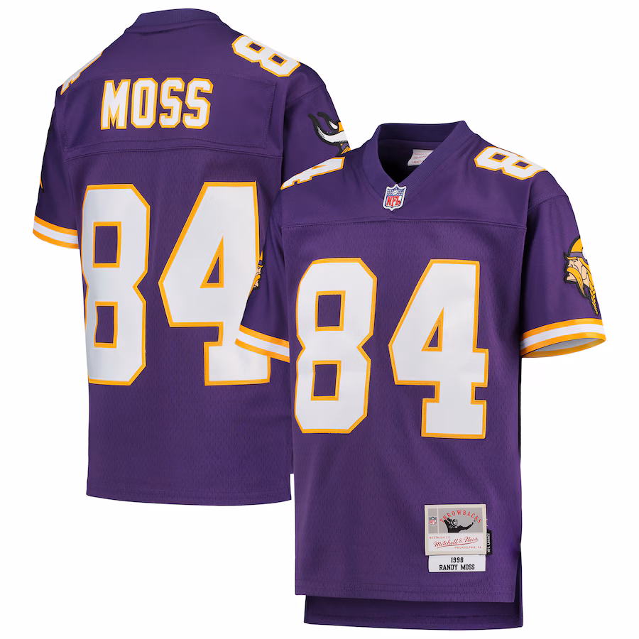 Youth Minnesota Vikings Randy Moss Mitchell & Ness Purple 1998 Legacy Retired Player Jersey - Ujersey Shop