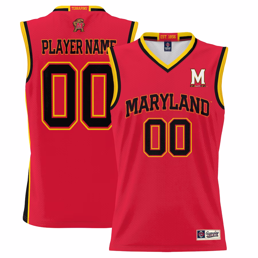 Maryland Terrapins GameDay Greats Unisex  Lightweight NIL Pick-A-Player Basketball Jersey - Red - Ujersey Shop