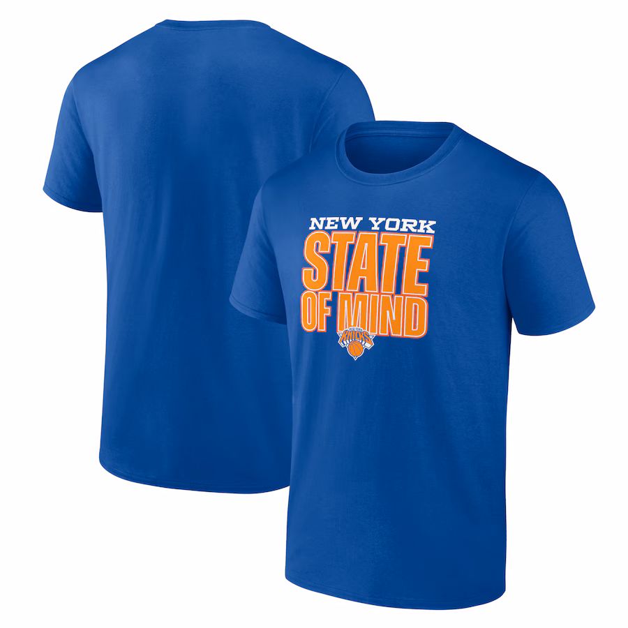 Men's New York Knicks Blue Pick & Roll Coverage T-Shirt - Ujersey Shop