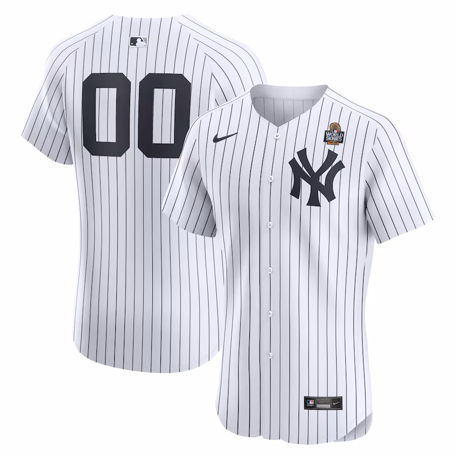 Men's New York Yankees Nike White 2024 World Series Home Elite Custom Jersey - Ujersey Shop