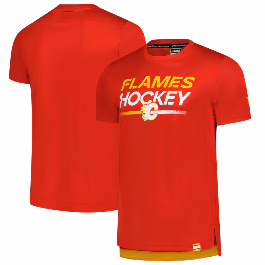 Men's Calgary Flames Fanatics Red Tech T-Shirt - Ujersey Shop