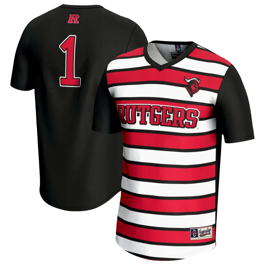 Youth GameDay Greats #1 Black Rutgers Scarlet Knights Lightweight Soccer Fashion Jersey - Ujersey Shop