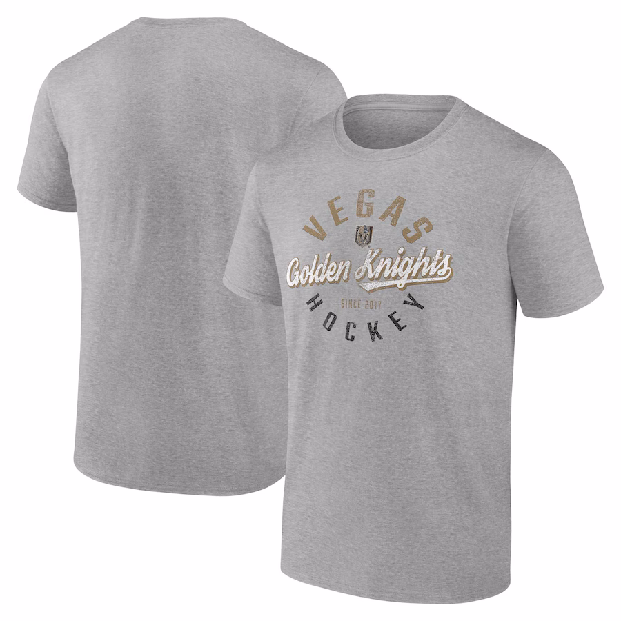 Men's Vegas Golden Knights Fanatics Gray Emblem T-Shirt - Ujersey Shop