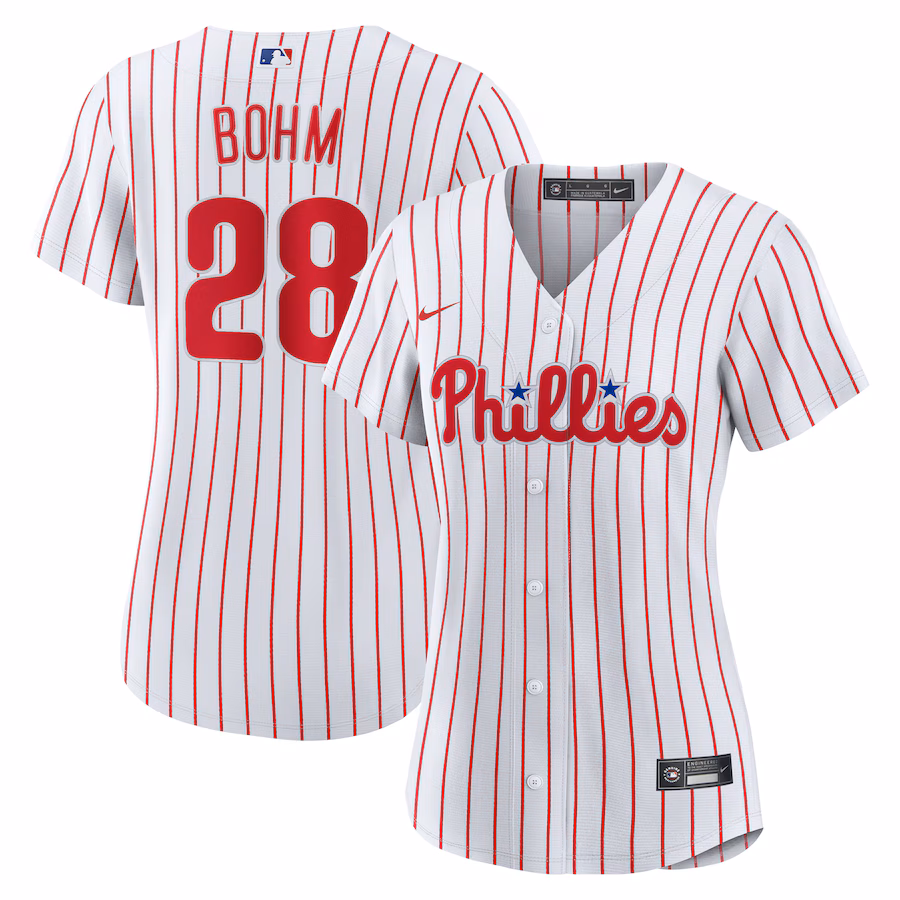 Women's Philadelphia Phillies Alec Bohm Nike White Home Replica Jersey - Ujersey Shop