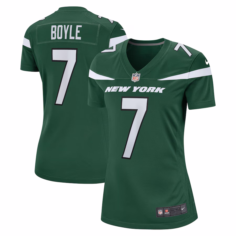 Women's New York Jets Tim Boyle Nike Gotham Green Game Jersey - Ujersey Shop