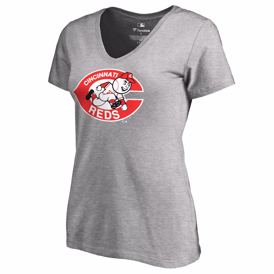 Women's Cincinnati Reds Ash Cooperstown Collection Forbes T-Shirt - Ujersey Shop