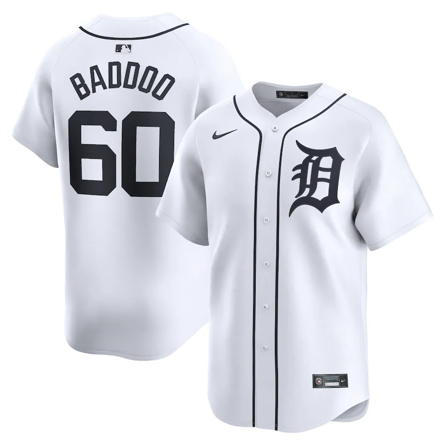 Men's Detroit Tigers Akil Baddoo Nike White Home Limited Player Jersey - Ujersey Shop