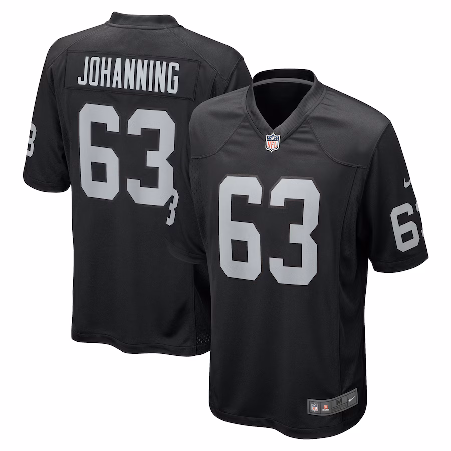 Men's Las Vegas Raiders Jake Johanning Nike Black Team Game Jersey - Ujersey Shop