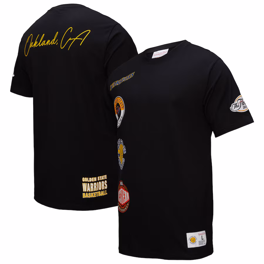 Men's Golden State Warriors Black Black Out Collection Vintage Premium T-Shirt - Ujersey Shop