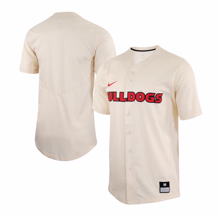 Georgia Bulldogs Nike Replica Baseball Jersey - Natural - Ujersey Shop