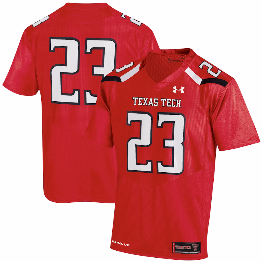 #23 Texas Tech Red Raiders Under Armour Replica Jersey - Red - Ujersey Shop