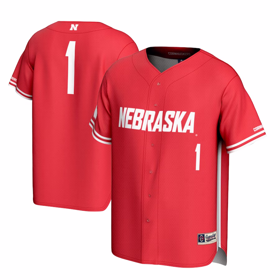 #1 Nebraska Huskers GameDay Greats Lightweight Baseball Jersey - Scarlet - Ujersey Shop