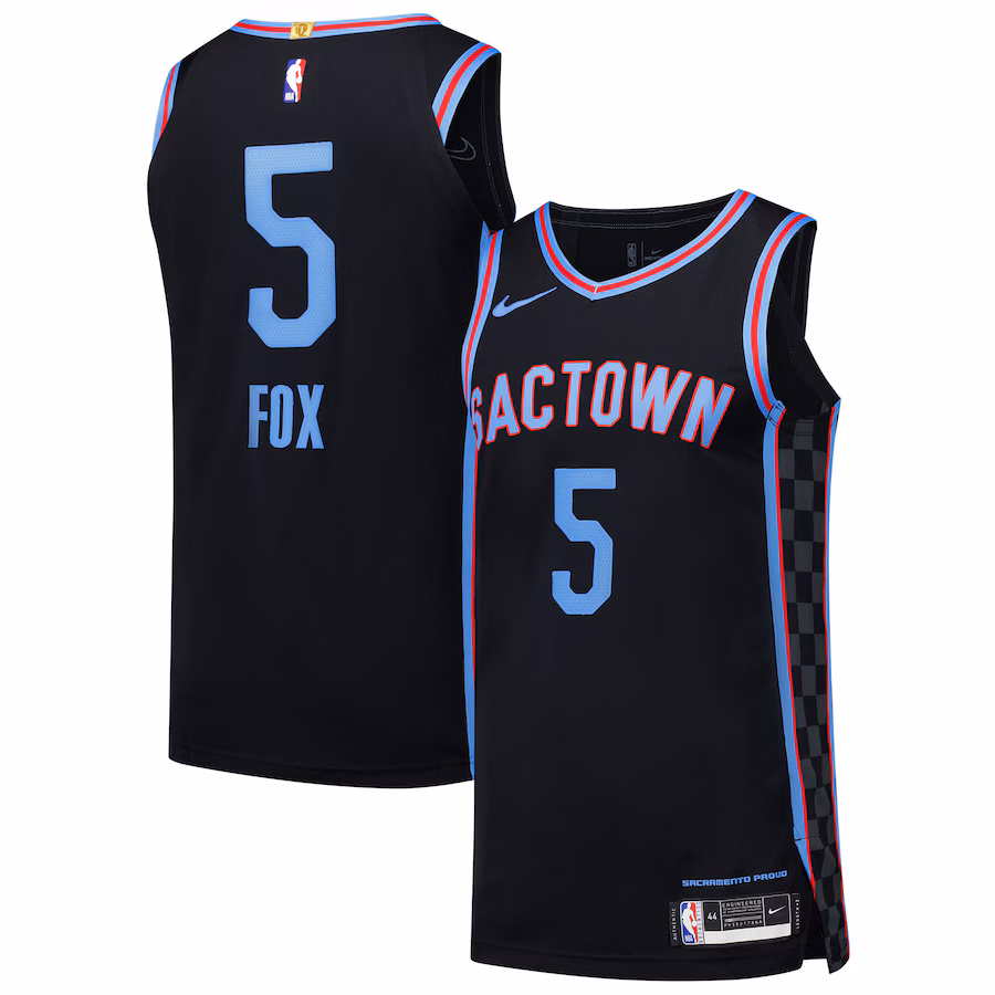 Men's Sacramento Kings De'Aaron Fox Nike Black Authentic Player Jersey - City Edition - Ujersey Shop