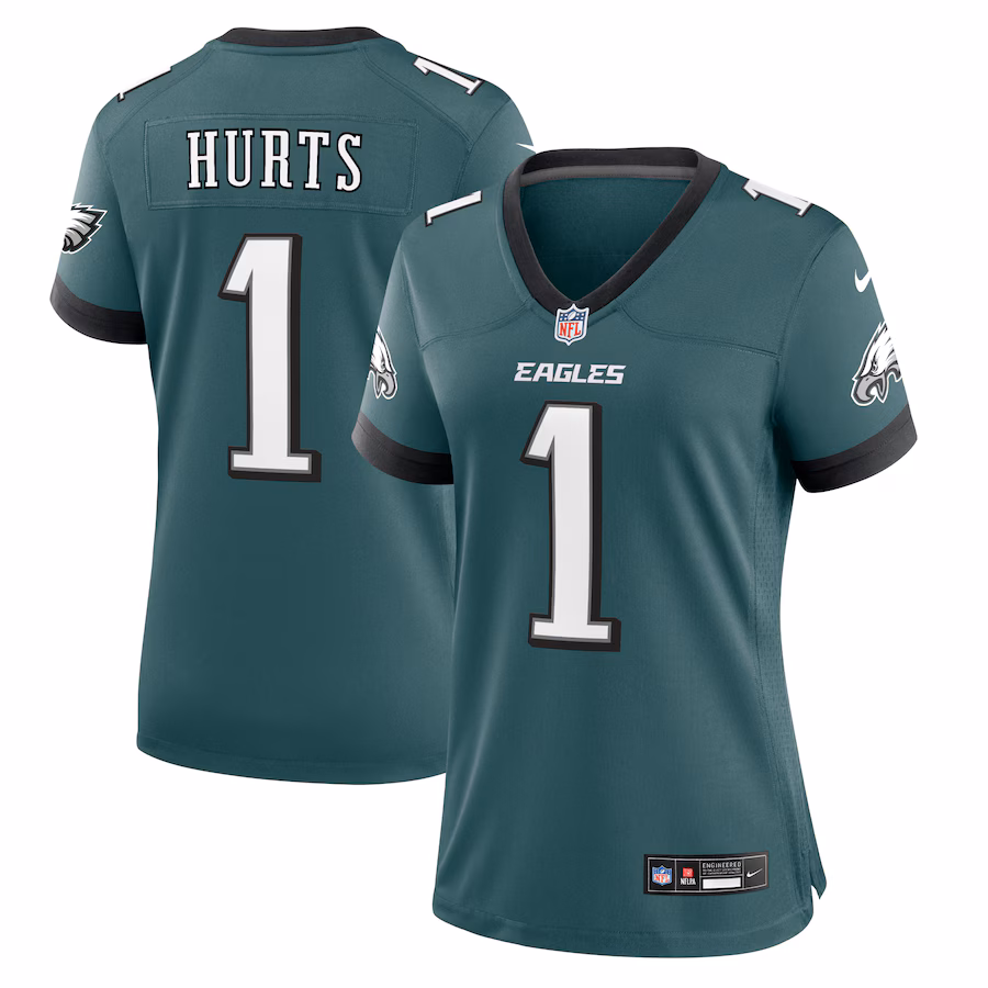 Women's Philadelphia Eagles Jalen Hurts Nike Midnight Green Team Game Jersey - Ujersey Shop