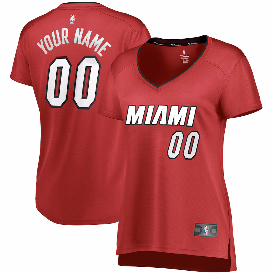 Women's Miami Heat Fanatics Wine Fast Break Replica Custom Jersey - Statement Edition - Ujersey Shop