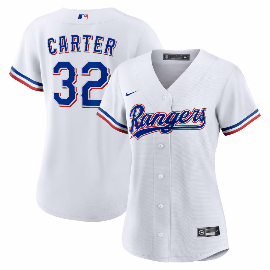 Women's Texas Rangers Evan Carter Nike White Home Replica Jersey - Ujersey Shop
