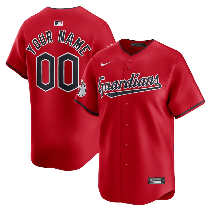 Men's Cleveland Guardians  Nike Red  Alternate Limited Custom Jersey - Ujersey Shop