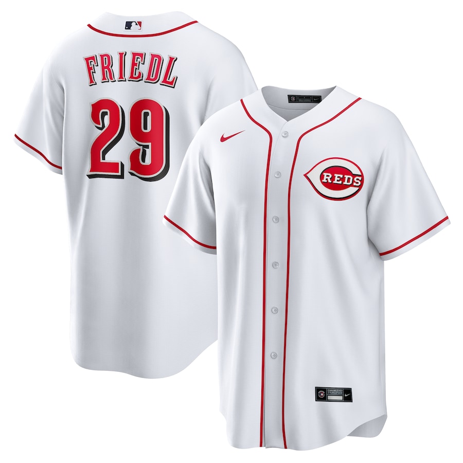 Men's Cincinnati Reds TJ Friedl Nike White Home Replica Jersey - Ujersey Shop