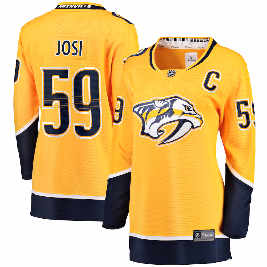 Women's Nashville Predators Roman Josi Fanatics Gold Home Breakaway Player Jersey - Ujersey Shop