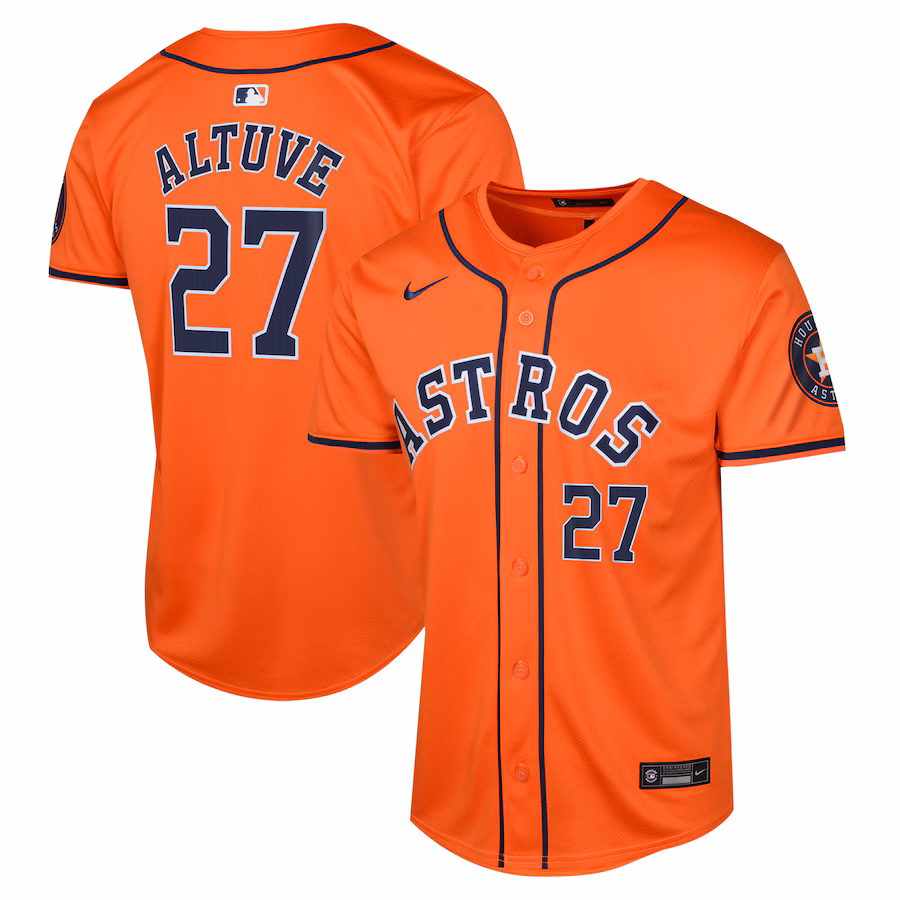 Youth Houston Astros Jose Altuve Nike Orange Alternate Limited Player Jersey - Ujersey Shop