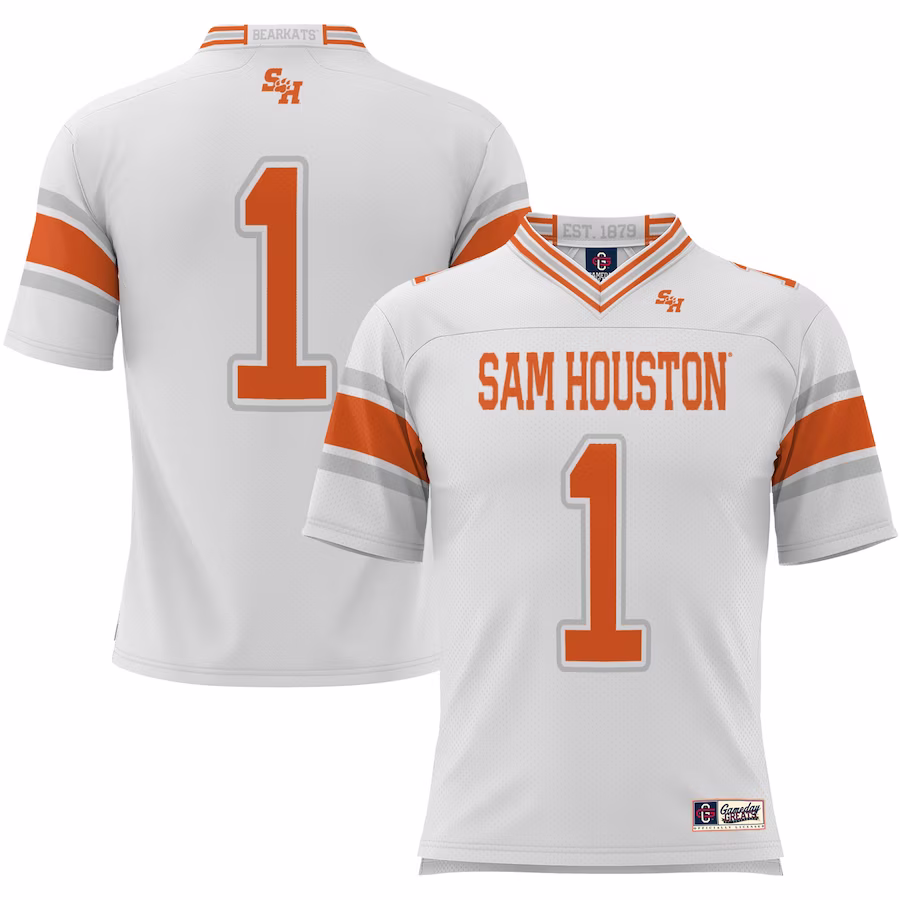 #1 Sam Houston State Bearkats GameDay Greats Youth Football Jersey - White - Ujersey Shop