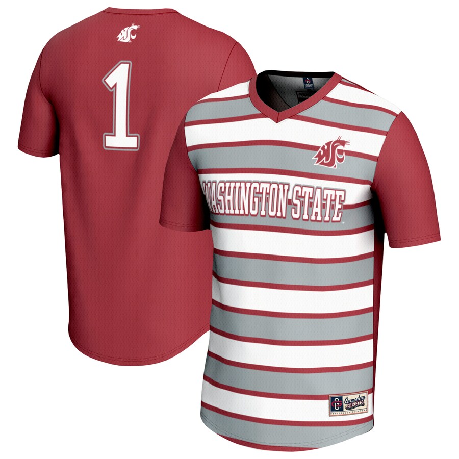 Unisex GameDay Greats #1 Crimson Washington State Cougars Lightweight Soccer Fashion Jersey - Ujersey Shop