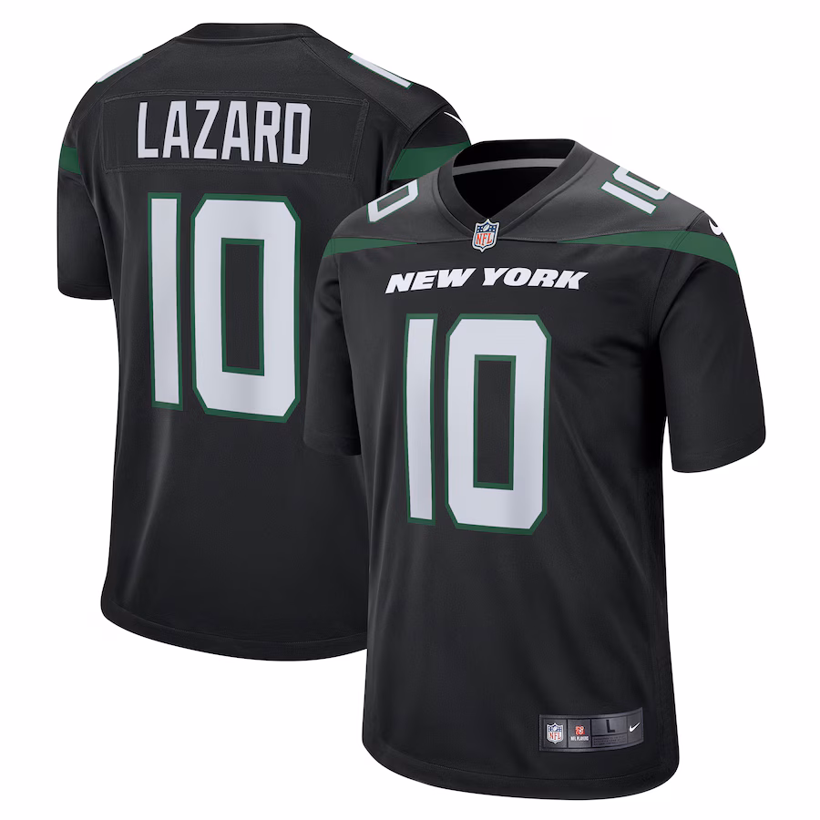 Men's New York Jets Allen Lazard Nike Stealth Black Alternate Game Jersey - Ujersey Shop