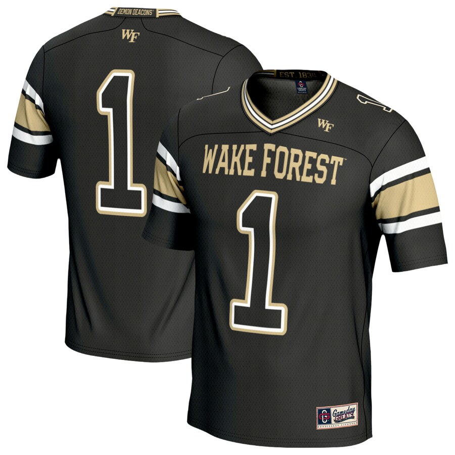 Youth GameDay Greats #1 Black Wake Forest Demon Deacons Lightweight Football Fashion Jersey - Ujersey Shop