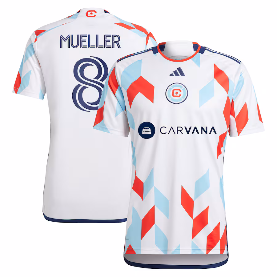 Men's Chicago Fire Chris Mueller adidas White 2024 A Kit For All Replica Player Jersey - Ujersey Shop