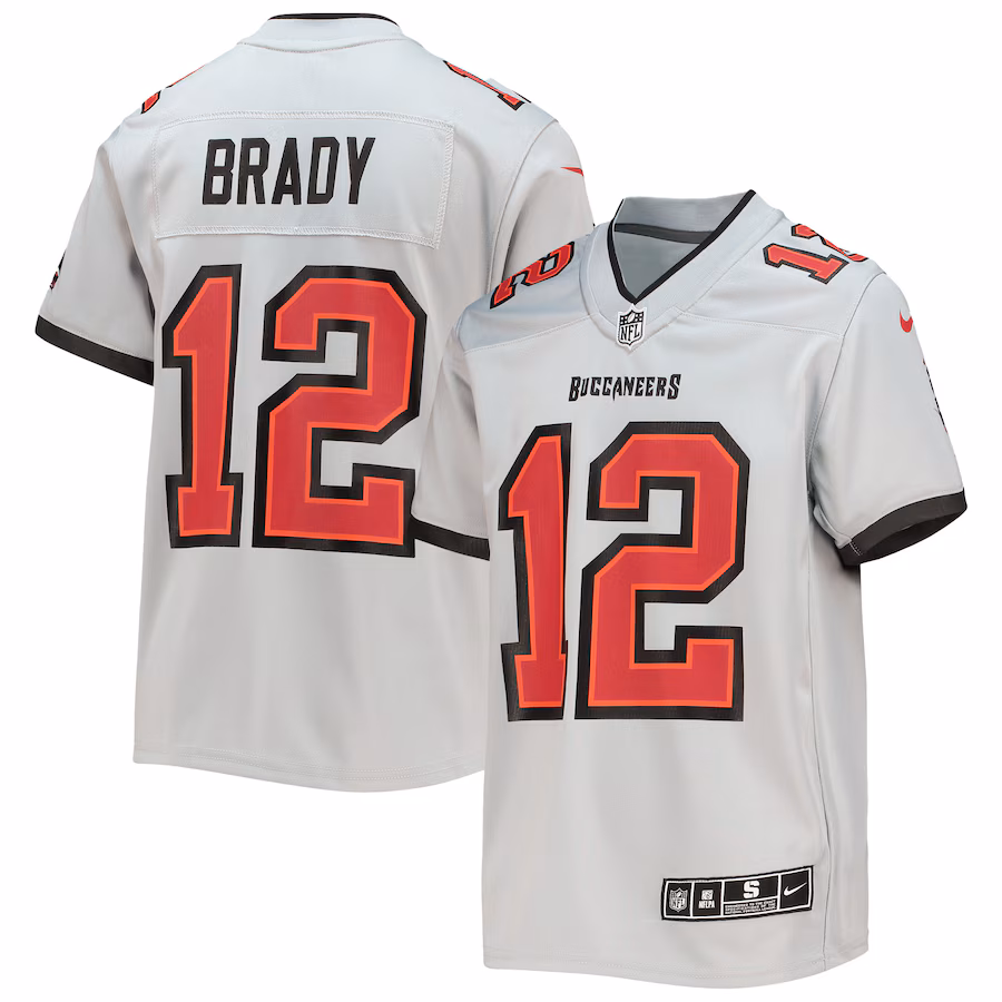 Youth Tampa Bay Buccaneers Tom Brady Nike Gray Inverted Team Game Jersey - Ujersey Shop
