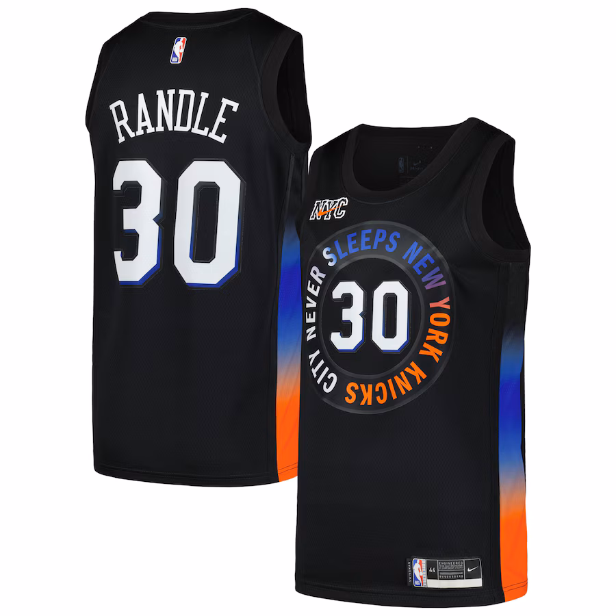 Men's New York Knicks Julius Randle Nike Black Swingman Player Jersey - City Edition - Ujersey Shop