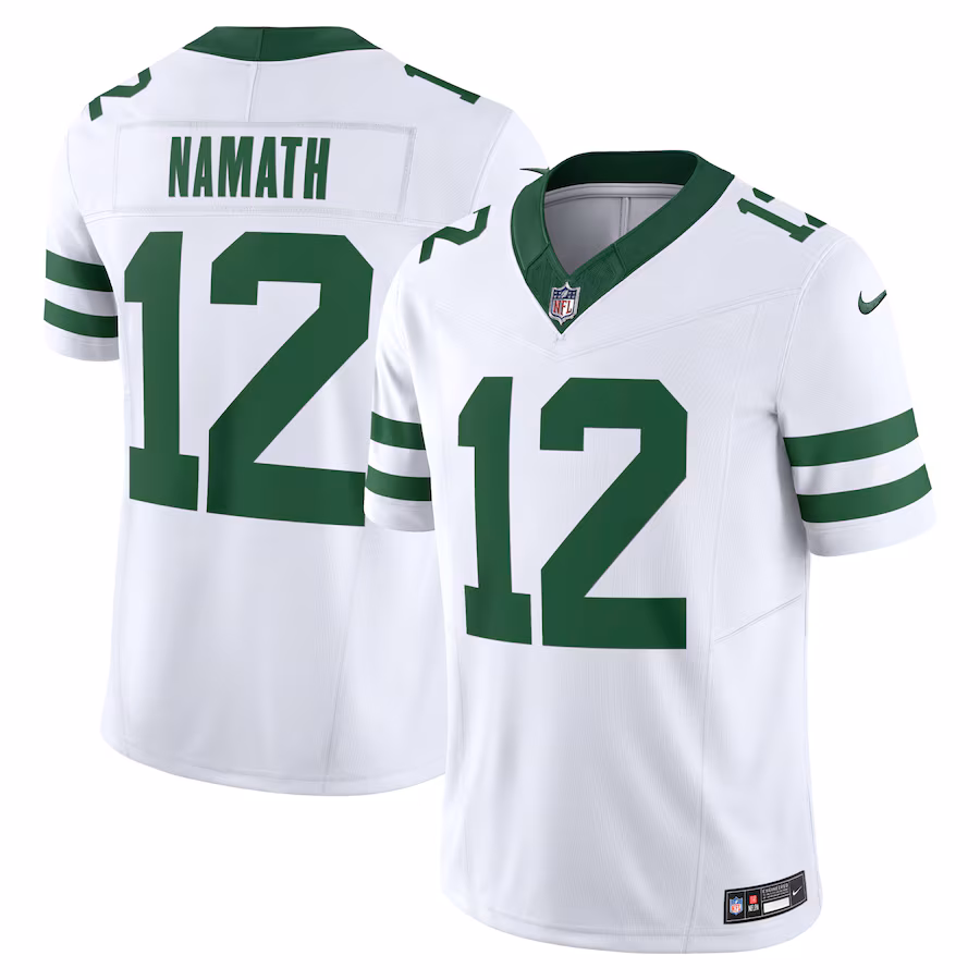 Men's New York Jets Joe Namath Nike Legacy White Vapor F.U.S.E. Limited Jersey - Ujersey Shop