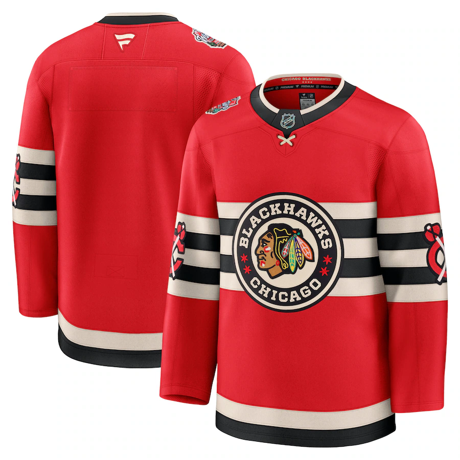 Men's Chicago Blackhawks Fanatics Red 2025 NHL Winter Classic Premium Jersey - Ujersey Shop