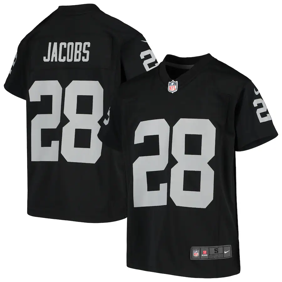 Youth Las Vegas Raiders Josh Jacobs Nike Black Game Jersey - Ujersey Shop