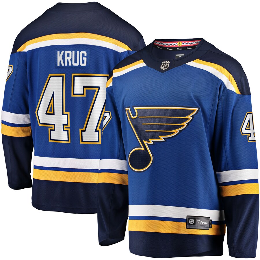 Men's St. Louis Blues Torey Krug Fanatics Branded Blue Home Breakaway Jersey - Ujersey Shop