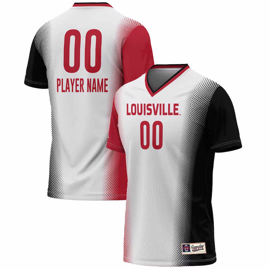 Louisville Cardinals GameDay Greats Youth NIL Pick-A-Player Lightweight Women's Soccer Jersey - White - Ujersey Shop