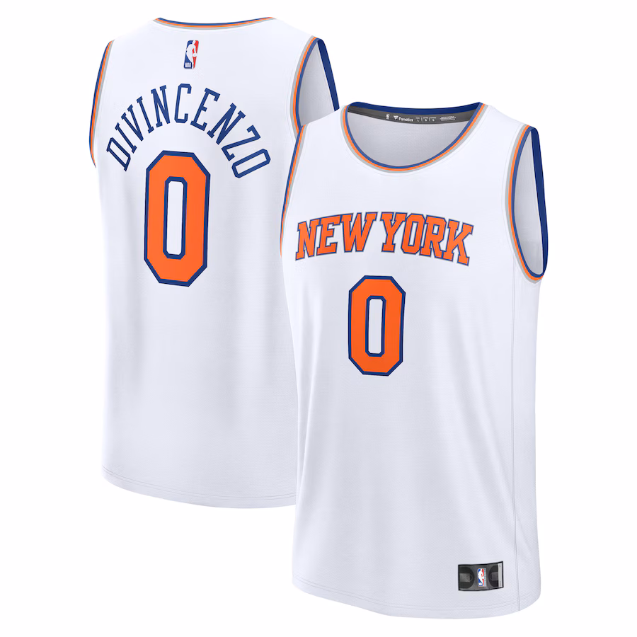 Men's New York Knicks Donte DiVincenzo Fanatics White Fast Break Replica Player Jersey - Association Edition - Ujersey Shop