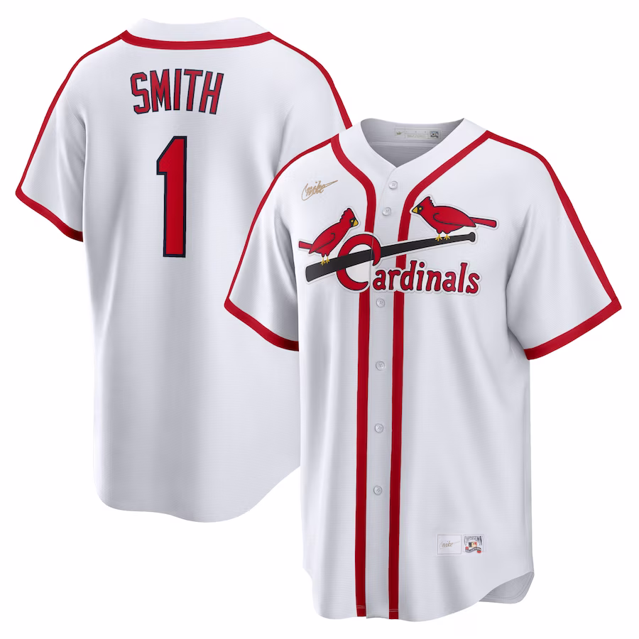 Men's St. Louis Cardinals Ozzie Smith Nike White Home Cooperstown Collection Player Jersey - Ujersey Shop